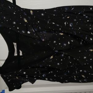 BCBG star & planet space wrap dress sz large